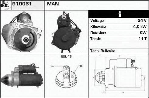 EDR 910061 - Starter aaoparts.ro
