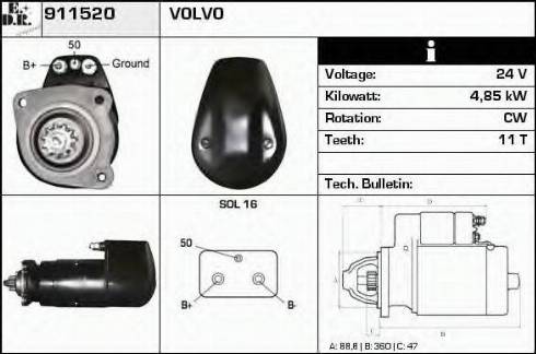 EDR 911520 - Starter aaoparts.ro