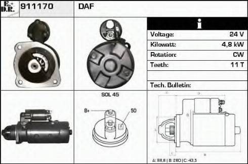EDR 911170 - Starter aaoparts.ro