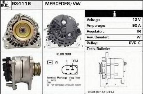 EDR 934116 - Generator / Alternator aaoparts.ro