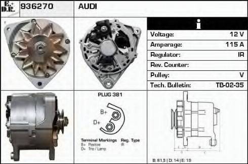 EDR 936270 - Generator / Alternator aaoparts.ro