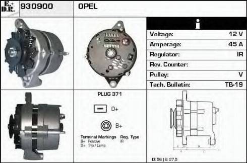 EDR 930900 - Generator / Alternator aaoparts.ro