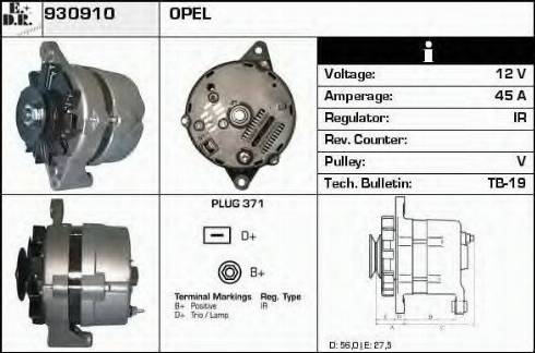 EDR 930910 - Generator / Alternator aaoparts.ro