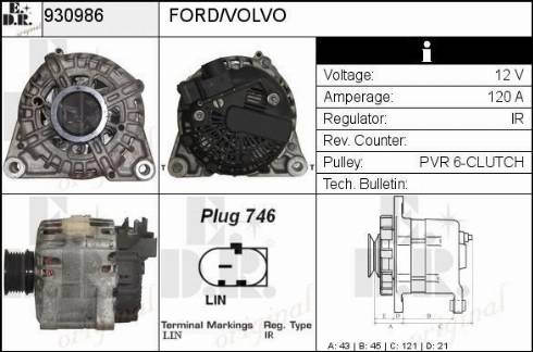 EDR 930986 - Generator / Alternator aaoparts.ro