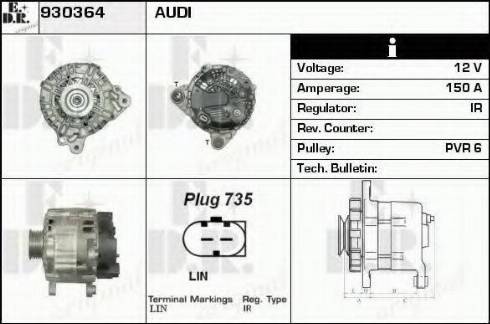 EDR 930364 - Generator / Alternator aaoparts.ro
