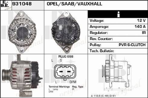 EDR 931048 - Generator / Alternator aaoparts.ro