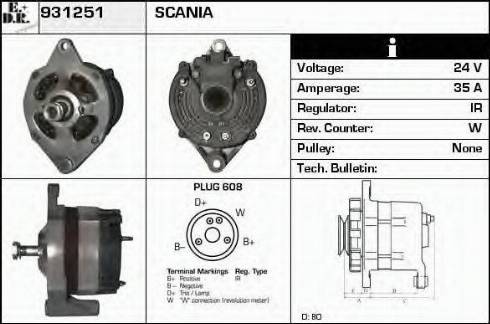 EDR 931251 - Generator / Alternator aaoparts.ro