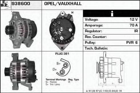 EDR 938600 - Generator / Alternator aaoparts.ro