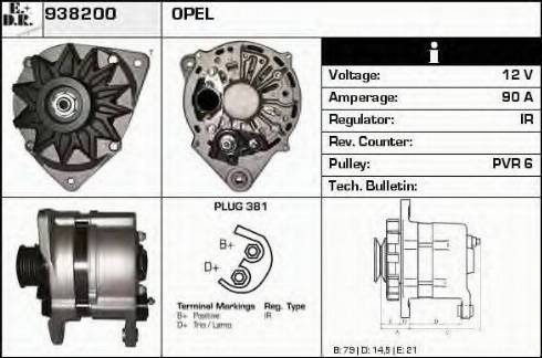 EDR 938200 - Generator / Alternator aaoparts.ro