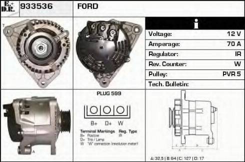 EDR 933536 - Generator / Alternator aaoparts.ro