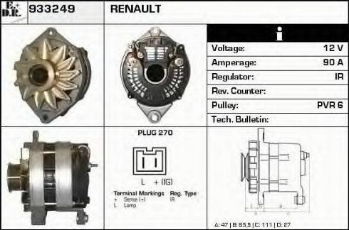 EDR 933249 - Generator / Alternator aaoparts.ro