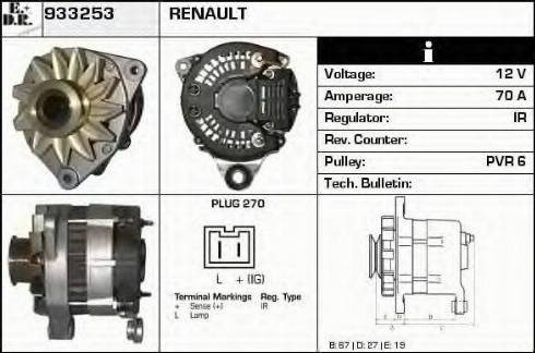 EDR 933253 - Generator / Alternator aaoparts.ro