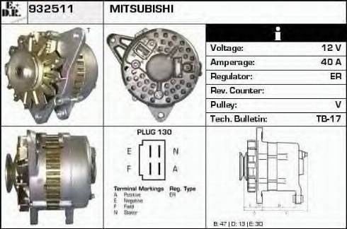 EDR 932511 - Generator / Alternator aaoparts.ro