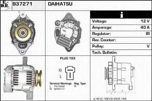EDR 937271 - Generator / Alternator aaoparts.ro