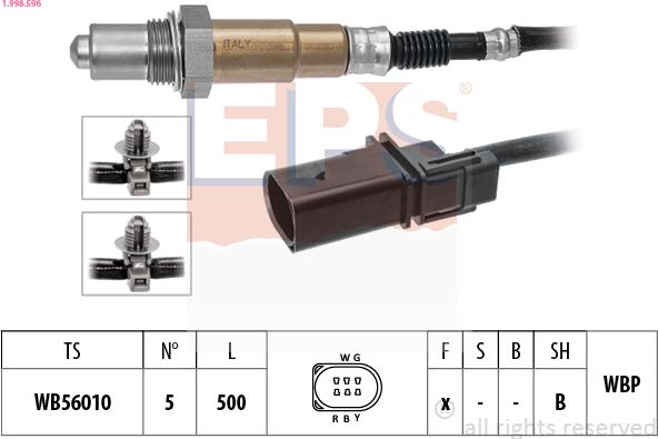 EPS 1.998.596 - Sonda Lambda aaoparts.ro