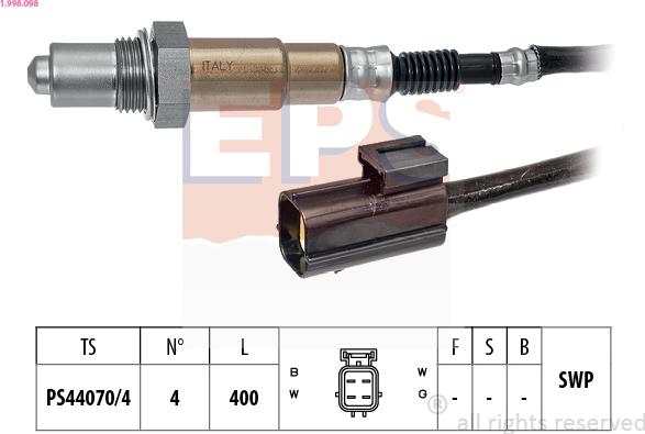 EPS 1.998.098 - Sonda Lambda aaoparts.ro