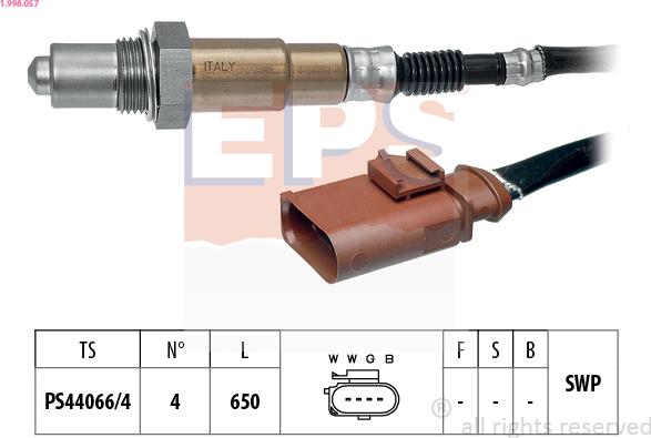 EPS 1.998.057 - Sonda Lambda aaoparts.ro