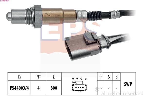 EPS 1.998.199 - Sonda Lambda aaoparts.ro