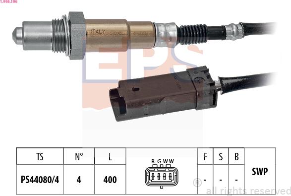 EPS 1.998.196 - Sonda Lambda aaoparts.ro