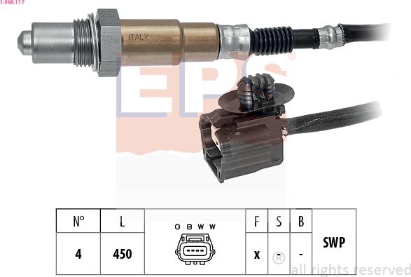 EPS 1.998.117 - Sonda Lambda aaoparts.ro