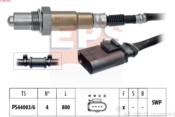 EPS 1.998.354 - Sonda Lambda aaoparts.ro