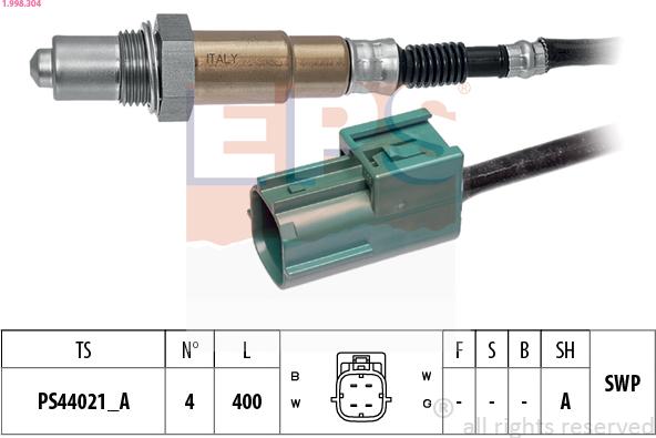 EPS 1.998.304 - Sonda Lambda aaoparts.ro