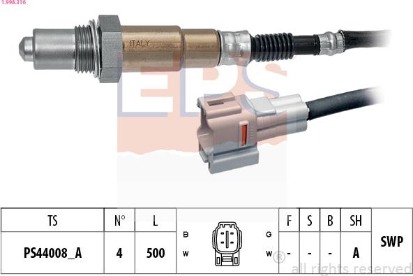 EPS 1.998.316 - Sonda Lambda aaoparts.ro