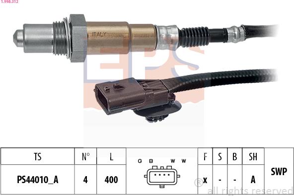 EPS 1.998.312 - Sonda Lambda aaoparts.ro