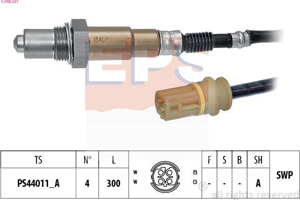 EPS 1.998.331 - Sonda Lambda aaoparts.ro