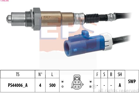 EPS 1.998.296 - Sonda Lambda aaoparts.ro