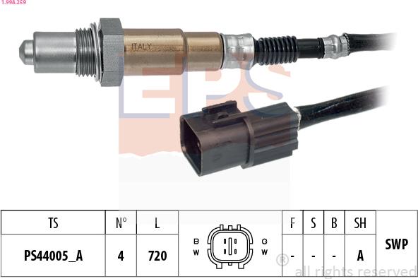 EPS 1.998.259 - Sonda Lambda aaoparts.ro