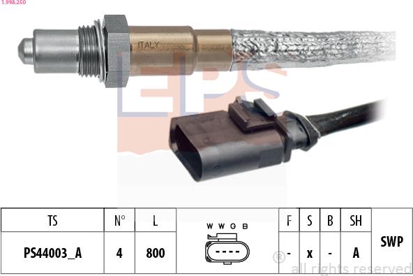 EPS 1.998.250 - Sonda Lambda aaoparts.ro