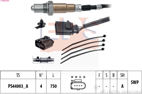 EPS 1.998.204 - Sonda Lambda aaoparts.ro