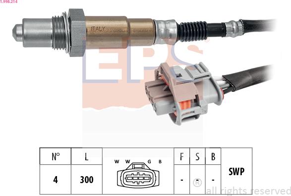 EPS 1.998.214 - Sonda Lambda aaoparts.ro