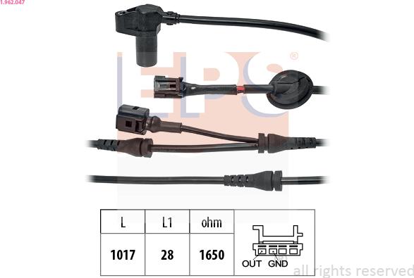 EPS 1.962.047 - Senzor,turatie roata aaoparts.ro