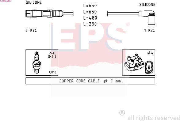 EPS 1.501.585 - Set cablaj aprinder aaoparts.ro