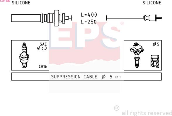 EPS 1.501.883 - Set cablaj aprinder aaoparts.ro