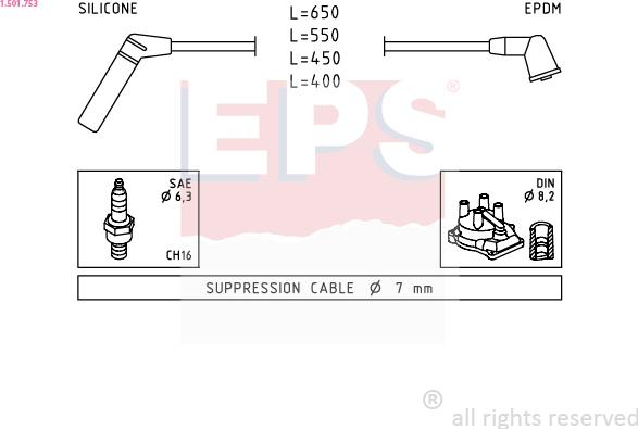 EPS 1.501.753 - Set cablaj aprinder aaoparts.ro