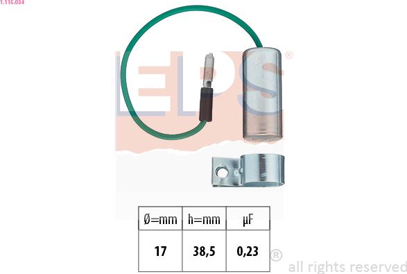 EPS 1.115.034 - Condensator, aprindere aaoparts.ro