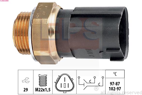 EPS 1.850.690 - Comutator temperatura, ventilator radiator aaoparts.ro