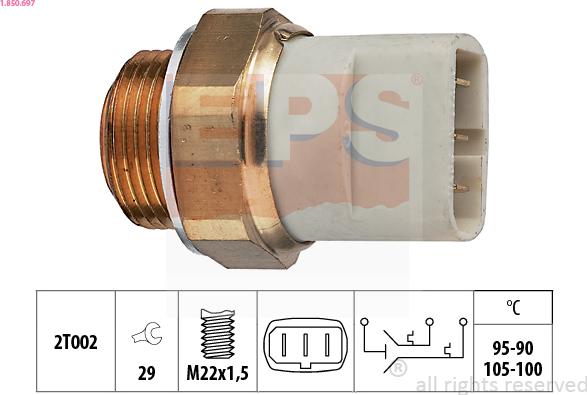 EPS 1.850.697 - Comutator temperatura, ventilator radiator aaoparts.ro