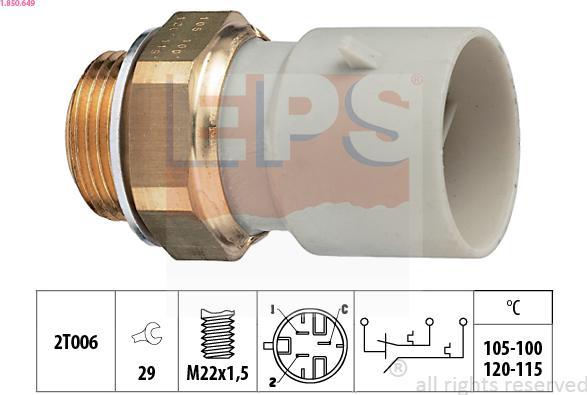 EPS 1.850.649 - Comutator temperatura, ventilator radiator aaoparts.ro