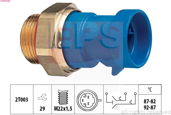 EPS 1.850.642 - Comutator temperatura, ventilator radiator aaoparts.ro