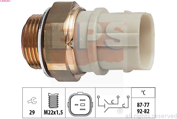 EPS 1.850.651 - Comutator temperatura, ventilator radiator aaoparts.ro