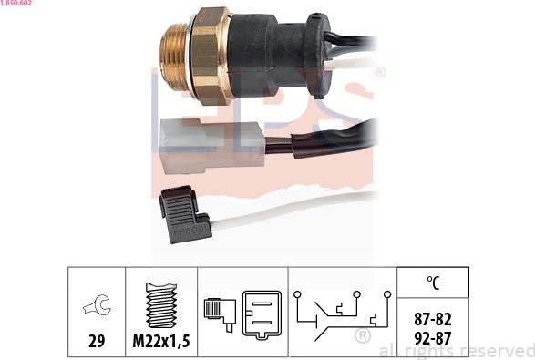 EPS 1.850.602 - Comutator temperatura, ventilator radiator aaoparts.ro