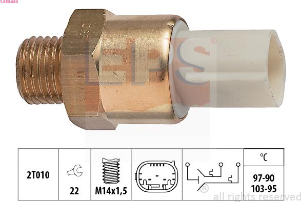 EPS 1.850.684 - Comutator temperatura, ventilator radiator aaoparts.ro