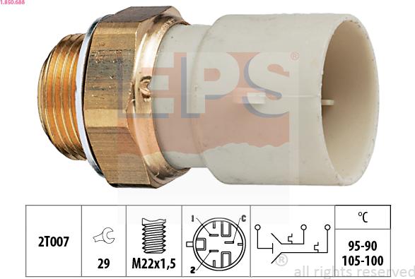 EPS 1.850.688 - Comutator temperatura, ventilator radiator aaoparts.ro