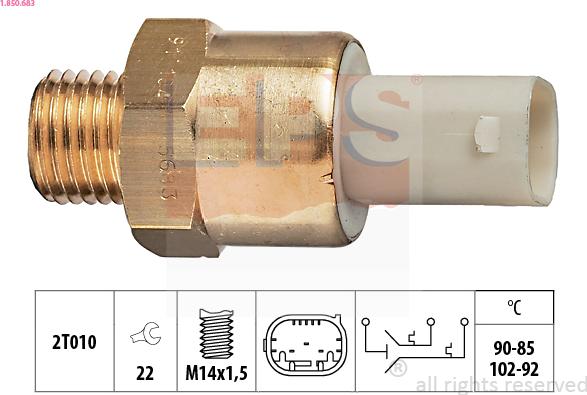 EPS 1.850.683 - Comutator temperatura, ventilator radiator aaoparts.ro