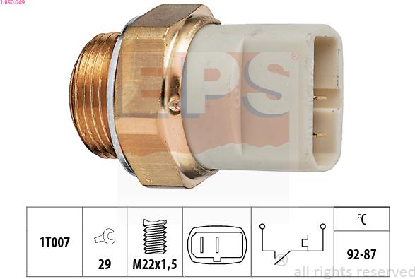 EPS 1.850.049 - Comutator temperatura, ventilator radiator aaoparts.ro