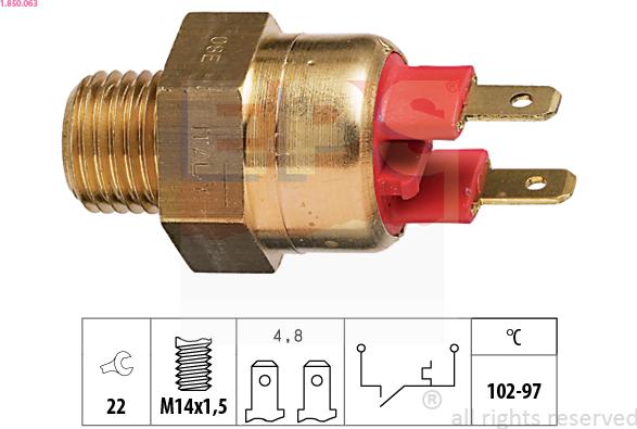 EPS 1.850.063 - Comutator temperatura, ventilator radiator aaoparts.ro